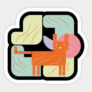 Cat with geometric and colorful shapes Sticker